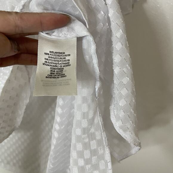 Alice + Olivia Chiffon textured white flutter sleeve blouse top size small - Picture 5 of 5